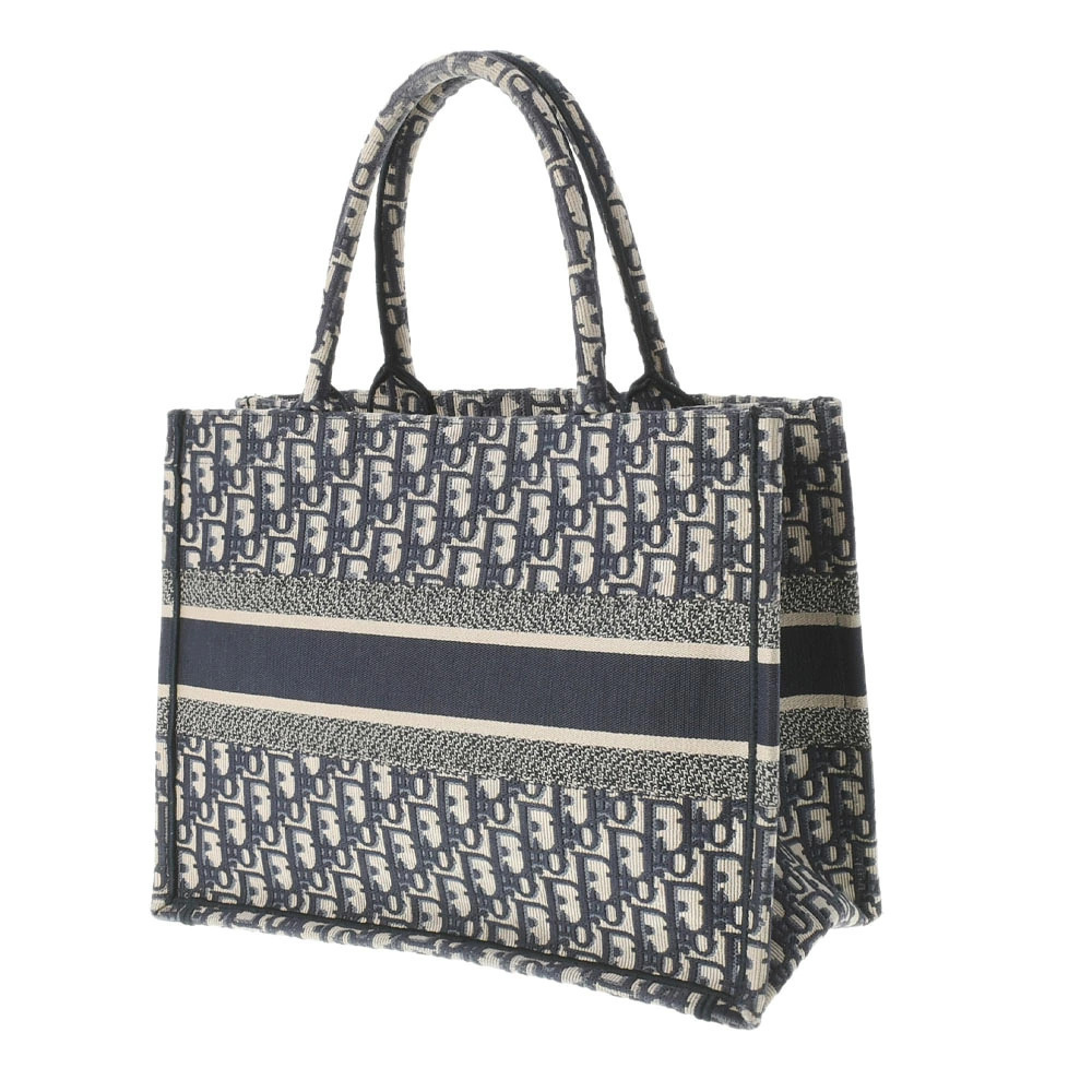 Dior Book Canvas Blue Handbag Tote  CHRISTIAN Bag Navy